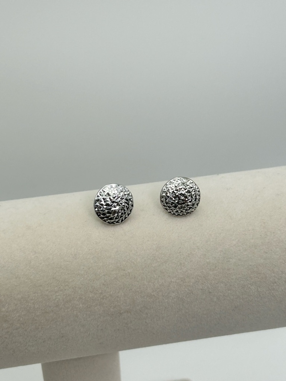 Sterling Silver Textured Dome Stud Earrings .5" Stamped 925 No Backs - Picture 8 of 8